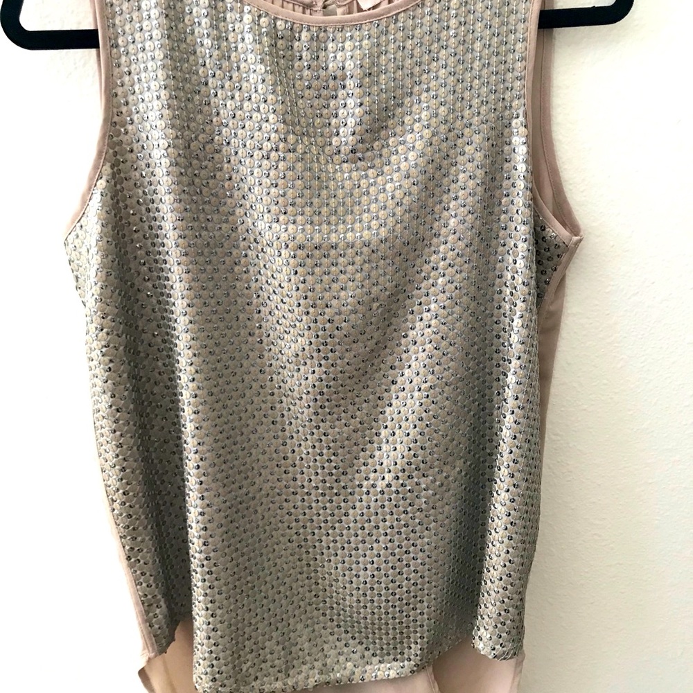 Sequin blush open back tank